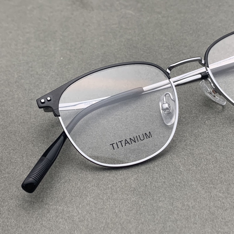 精致小框128宽纯钛圆形高度数近视眼镜男款简约眉毛架高级感女款