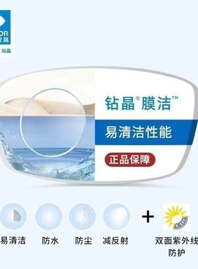 法国依视路全视线gens变色镜片膜洁膜岩耐磨膜致防蓝光非球面近视