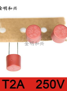 382圆柱保险丝 T2A 250V 2A 8*8mm 慢断 红色保险丝 电子元器件