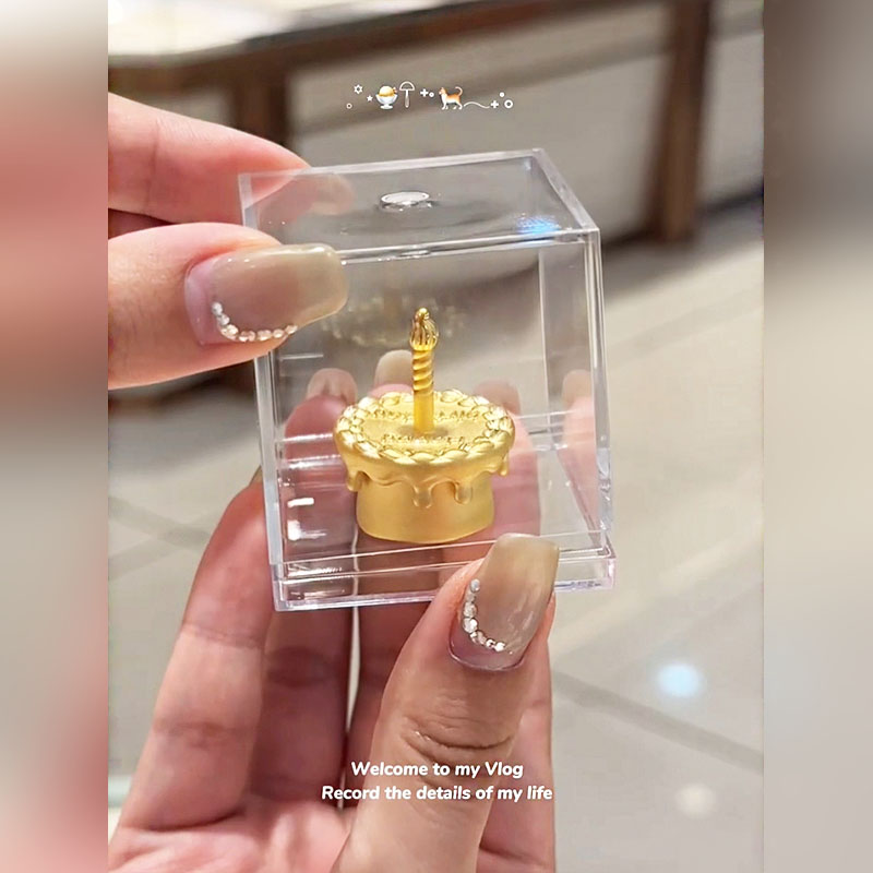 黄金蛋糕亚克力展示盒礼盒透明包装盒空盒生日礼物送女友小黄金盒