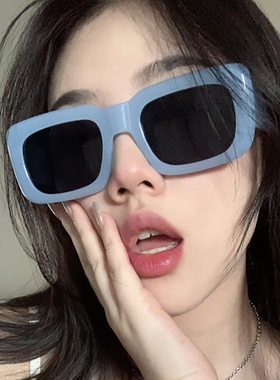 英国cherrykoko欧美潮流方形太阳镜女复古亮黑色简约墨镜男街拍