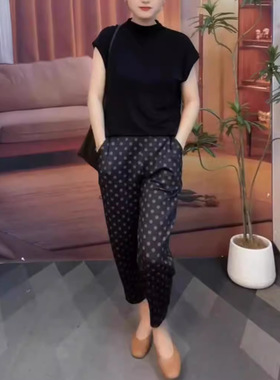 英国cherrykoko夏季新款时尚净版打底衫波点萝卜裤显瘦女装