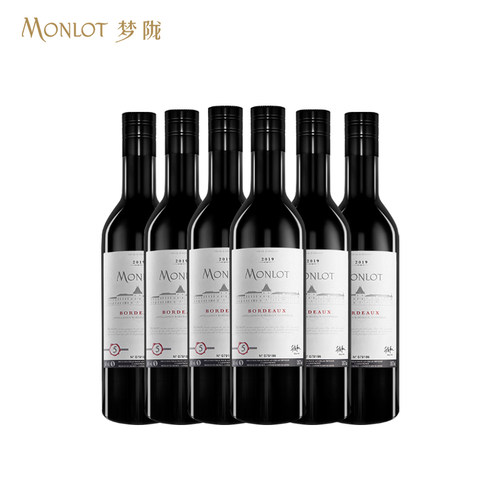 梦陇干红法国酒庄红酒2019波尔多干红葡萄酒187ml小瓶装六支囤货