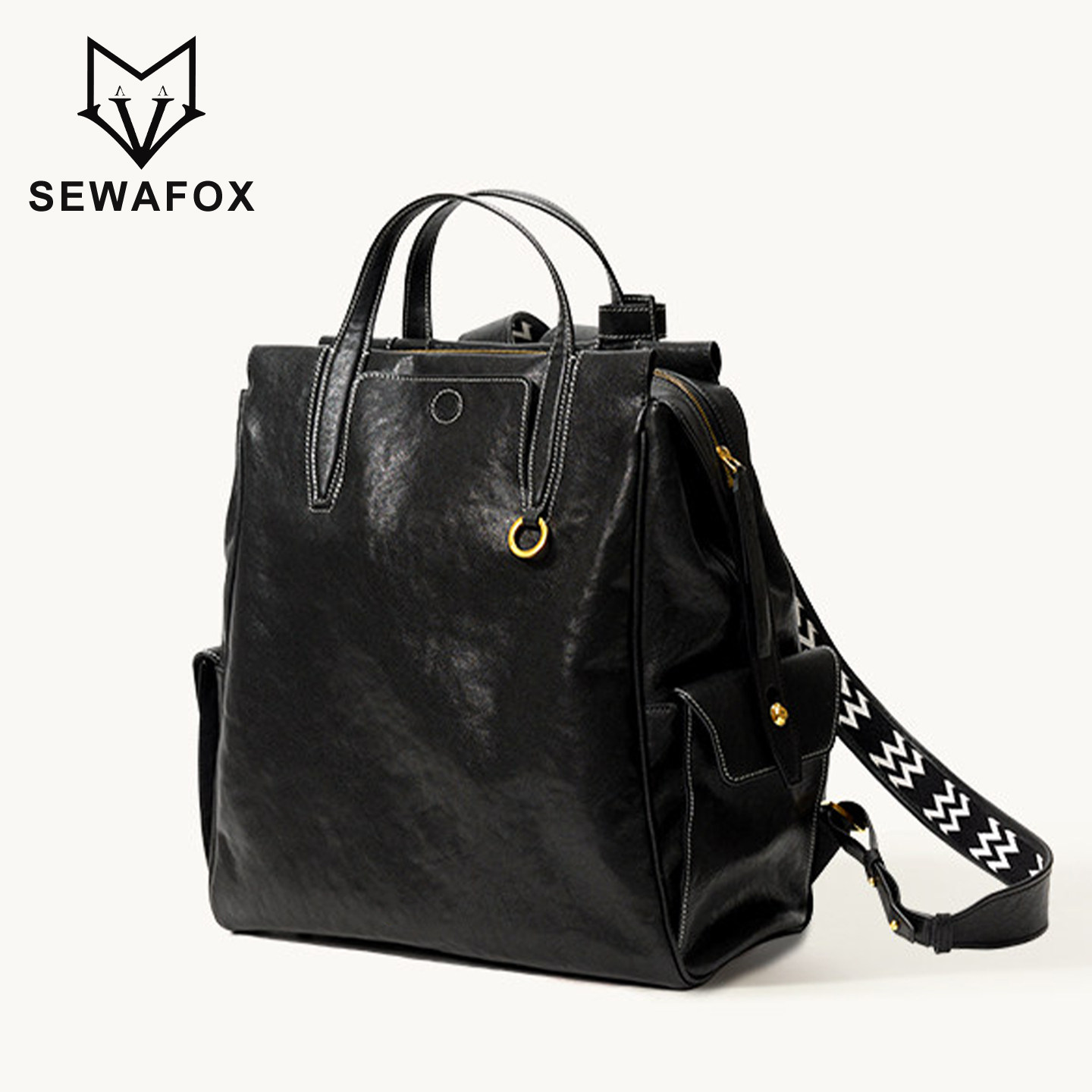 高级感皮质双肩包男士休闲旅行背包男女复古简约大容量通勤电脑包