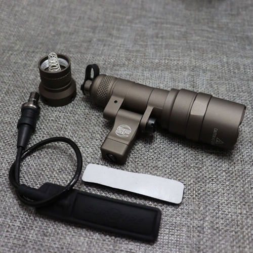 战术电筒M340C头盔灯LED强光照明手电鼠尾线控500流明带侧翻支架