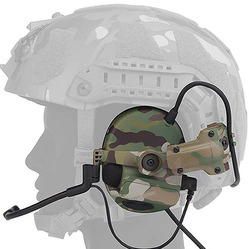 C5战术耳机耳麦 军迷射击拾音降噪通讯抗噪wargame装备 头盔版