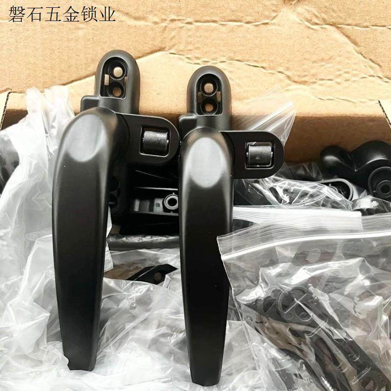 带搭扣拉手推拉门执手锁铝合金把手外平开别锁加厚门窗户实心.