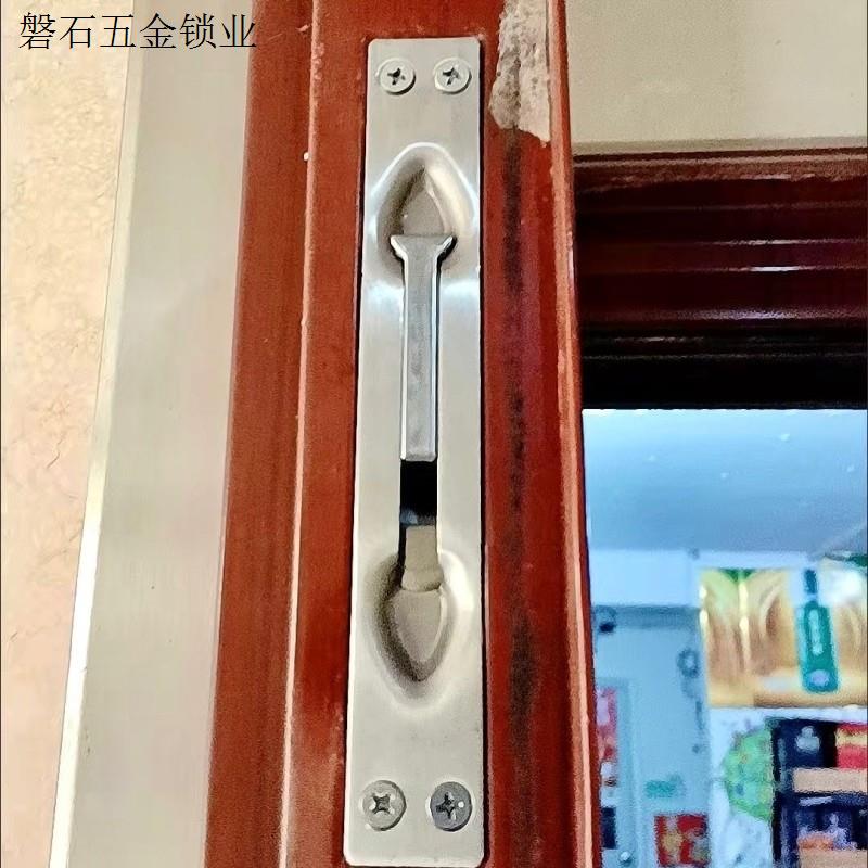 天地中控防盗大门门栓暗插销锁不锈钢单双孔家用双开配件子母.