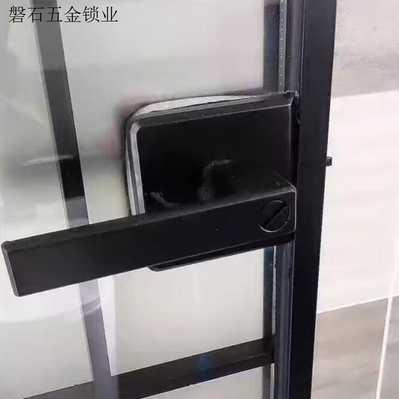 卫生间门全铝合金门锁玻璃门极窄边框把手小型竖孔平开门锁通用.