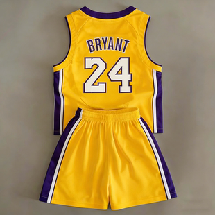 科比球衣24号湖人詹姆斯球衣23号定制队服训练服儿童篮球服套装男