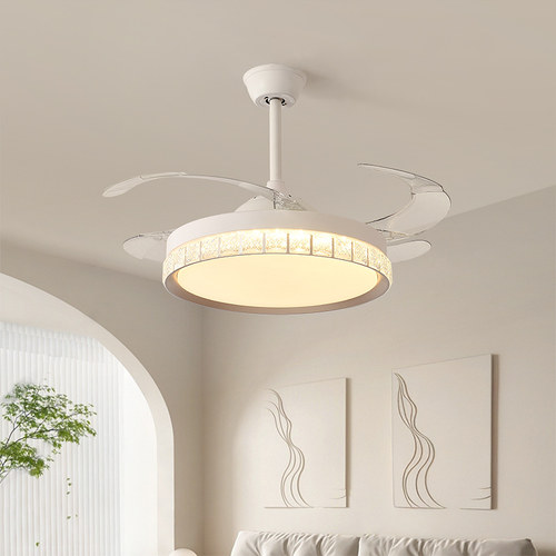 轻奢简约声控变频静音大风吊扇灯