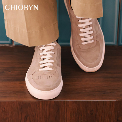 【意大利翻毛小羊皮】chioryn青润BC板鞋男真皮休闲鞋透气小白鞋