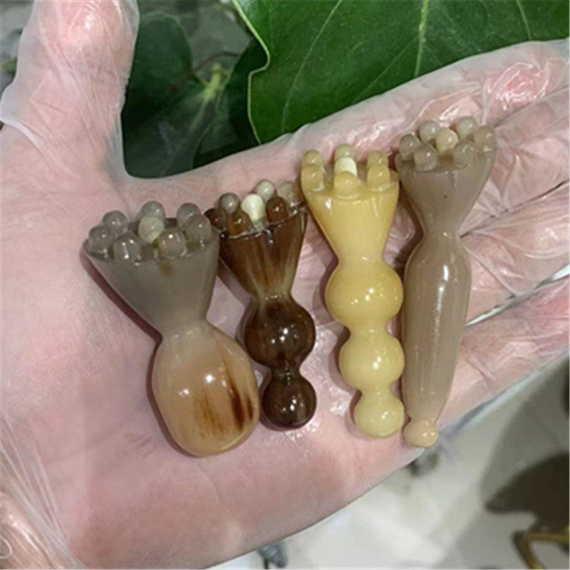 天然牛角一体迷你小莲蓬眼部专用点穴美容棒经络刮痧无胶水无毒