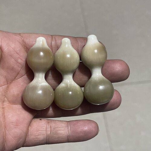 白水牛角绕指柔小葫芦细腰绕指柔葫芦随身把玩可爱简约小葫芦解压