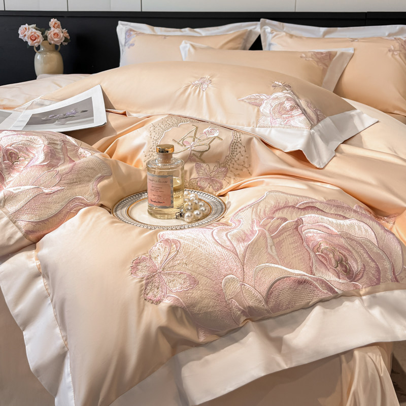 秋冬高级感纯棉磨毛刺绣四件套