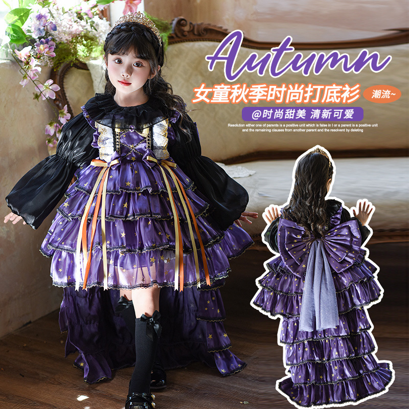 女童洛丽塔连衣裙秋季2025新款女宝宝蓬蓬蛋糕裙子儿童春装公主裙