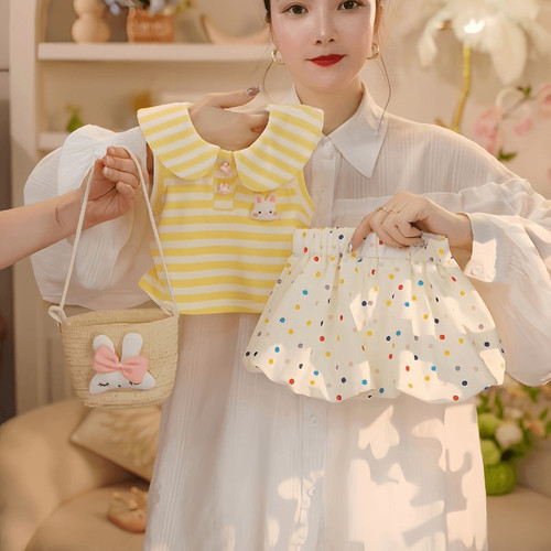 女童套装新款0半夏季1岁婴儿童洋气背心2宝宝夏装两件套公主裤子3