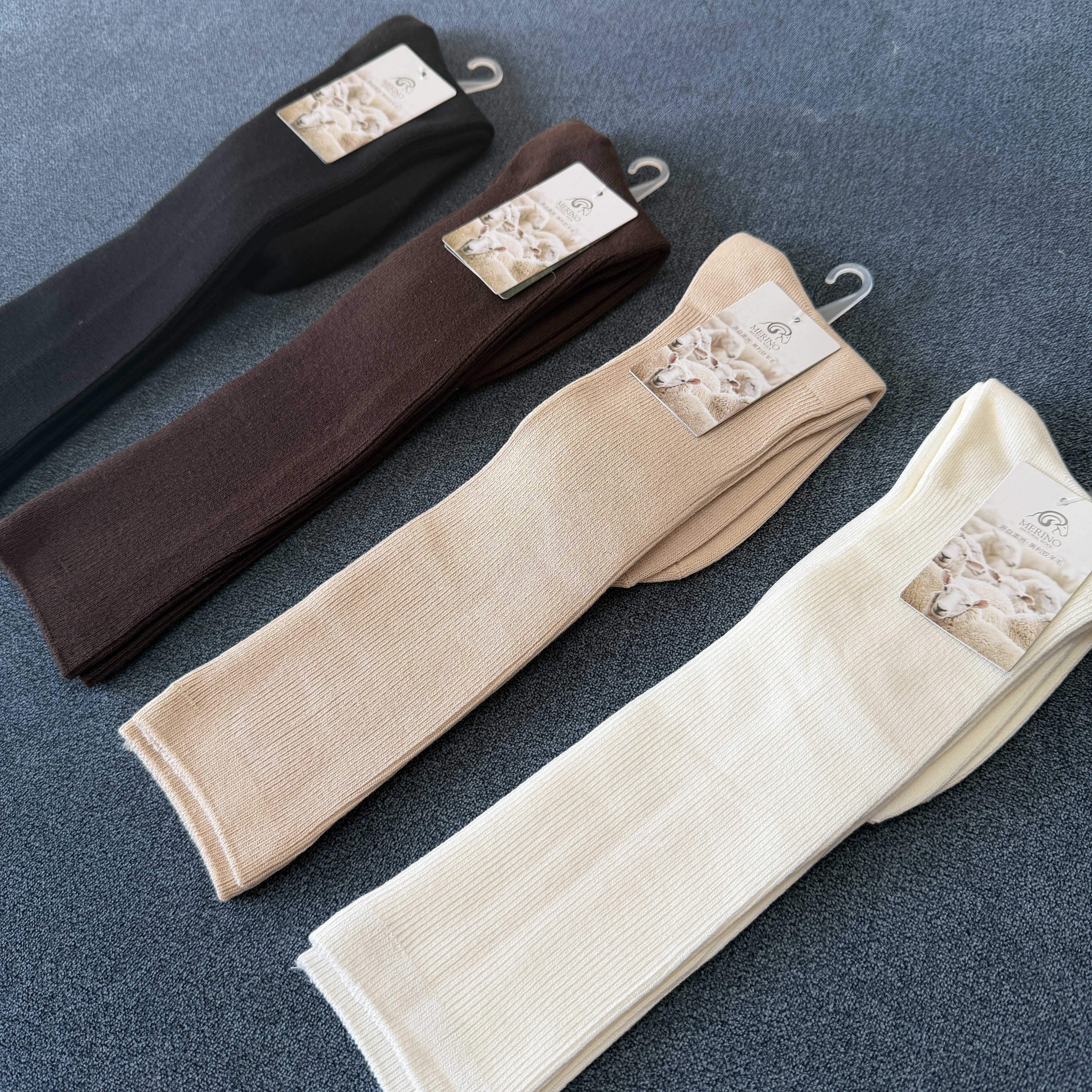 【羊毛真丝加厚小腿袜】40S精纺羊毛+桑蚕丝细条堆堆袜远红外升温