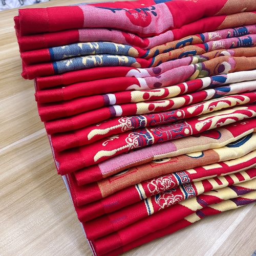 【迎新年 接好运】A类新疆阿瓦提长绒棉五层纱大红喜庆枕巾一对装