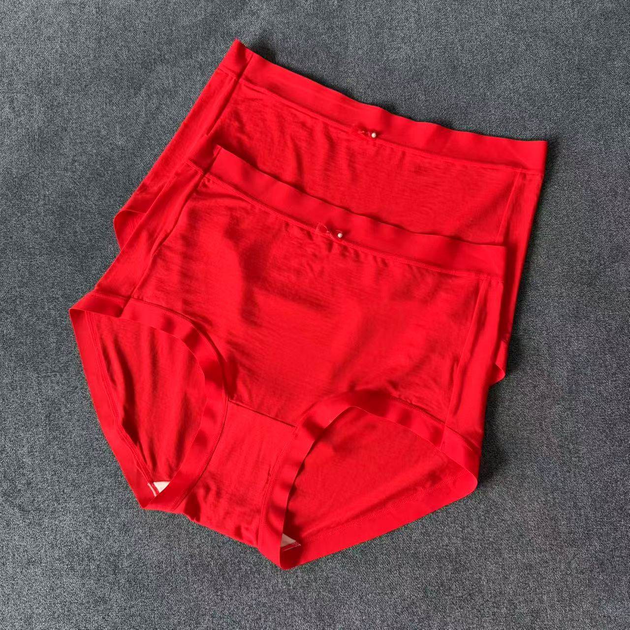 【红运舒适全都有！】两条装 80S兰精莫代尔高弹丝滑大红女士内裤,女士内衣/男士内衣/家居服,女三角裤,淘宝优惠券,粉丝福利购,淘宝优惠卷