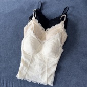 半镂空肌理 春夏自然织物 薄杯小吊带打底背心 比普通美背还低