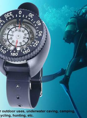 潜水指北针水下指南针潜水罗盘腕表式水下指南针强磁防水带夜光