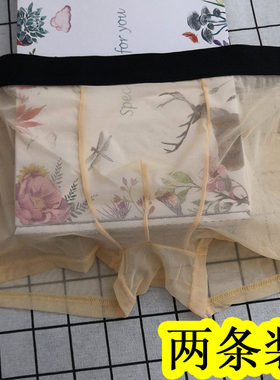 雷丝全透明超薄网纱情趣平角裤