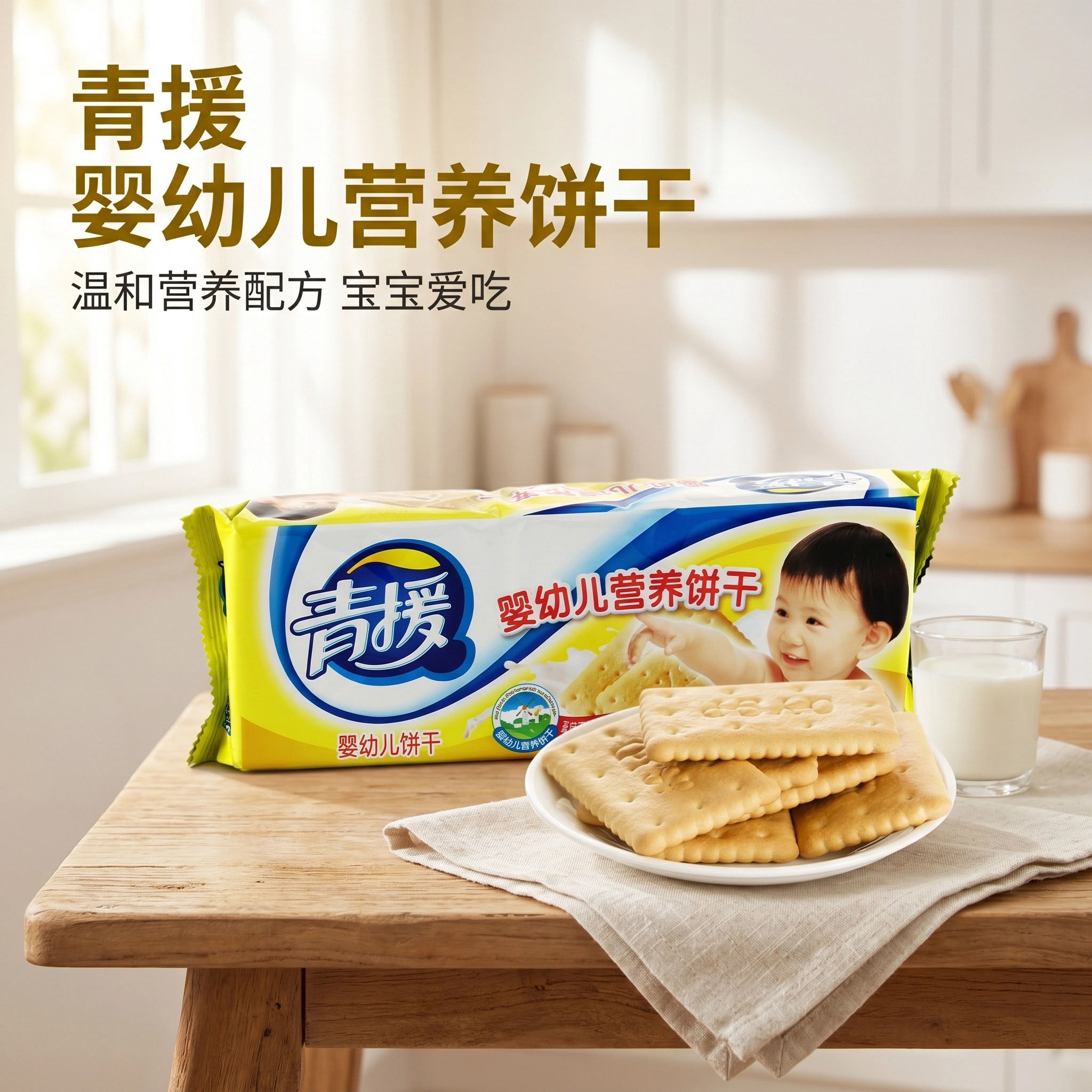 青援食品婴幼儿宝宝婴儿儿童钙铁锌钙奶饼干营养辅食零食旗舰店