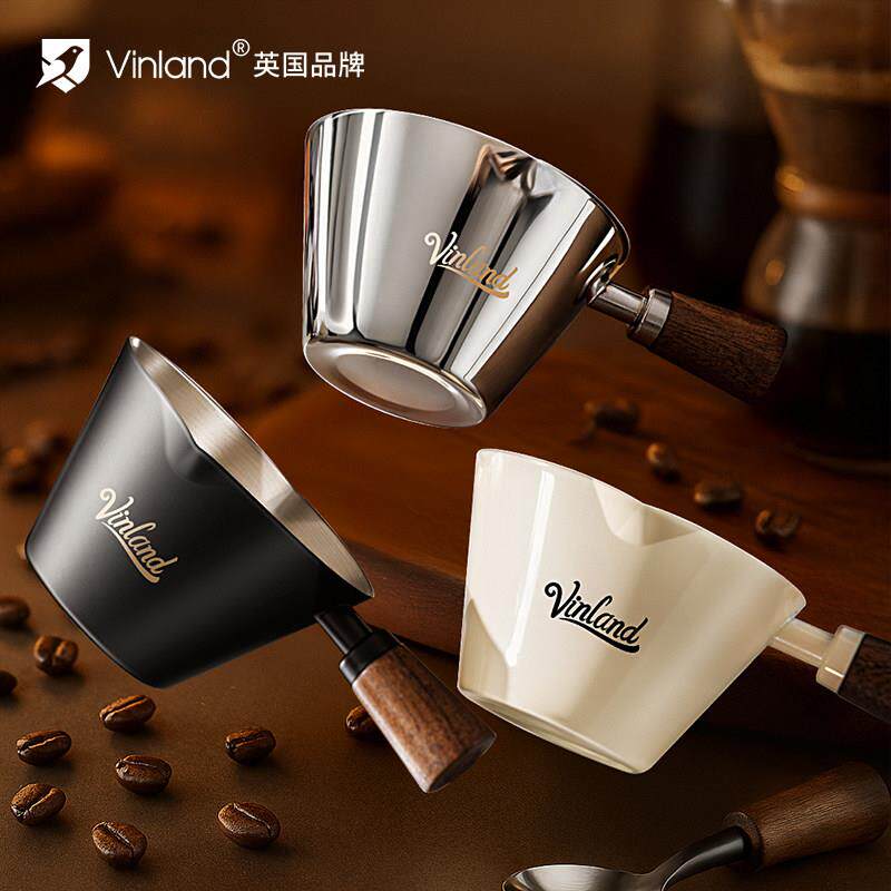 英国咖啡萃取杯304不锈钢量杯意式浓缩带刻度机接液杯小奶盅工具