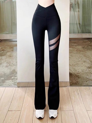 卡卡高腰微喇裤收腹提臀鲨鱼裤