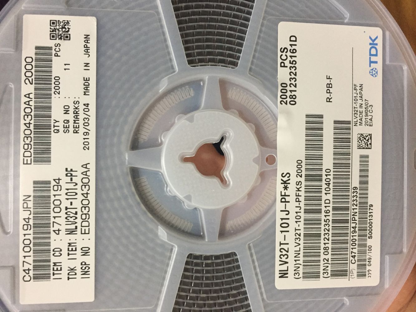 原装TDK   NLV32T-101J-PF 现货绕线电感  新货  3225   2000只/