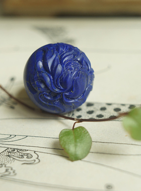 天然雕件青金石牡丹花