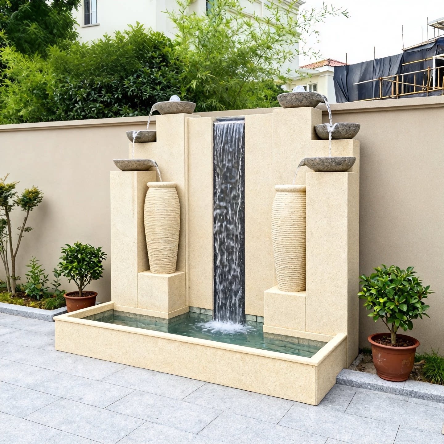 别墅庭院户外石材流水喷泉鱼池造景露台风水缸欧式招财摆件定制