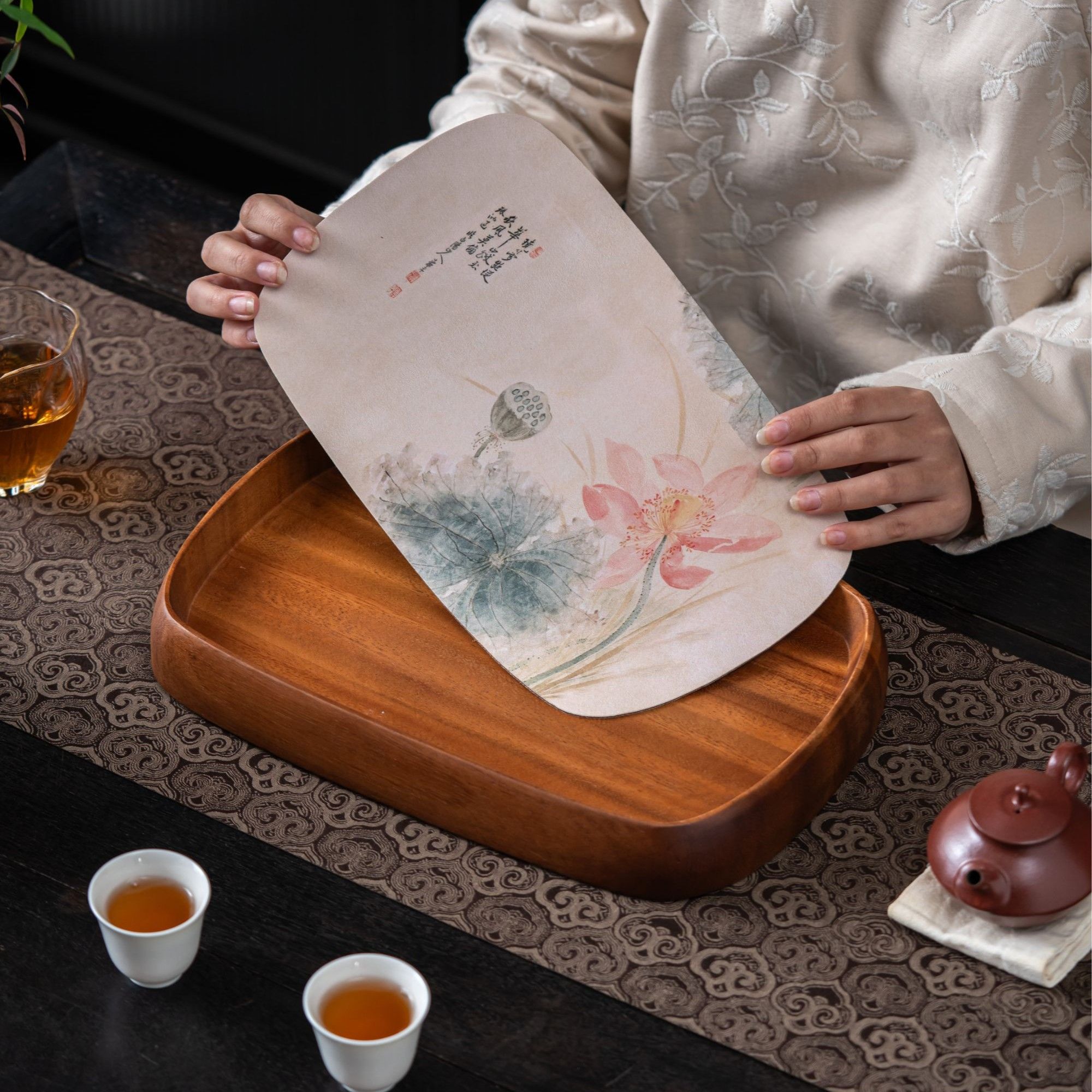 南美胡桃木茶盘家用实木托盘干泡台功夫茶具办公室家用酒店干泡盘