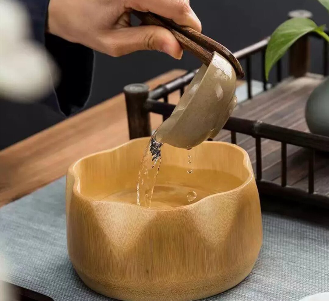 天然手工打磨竹制茶洗茶杯洗茶碗茶道/零配