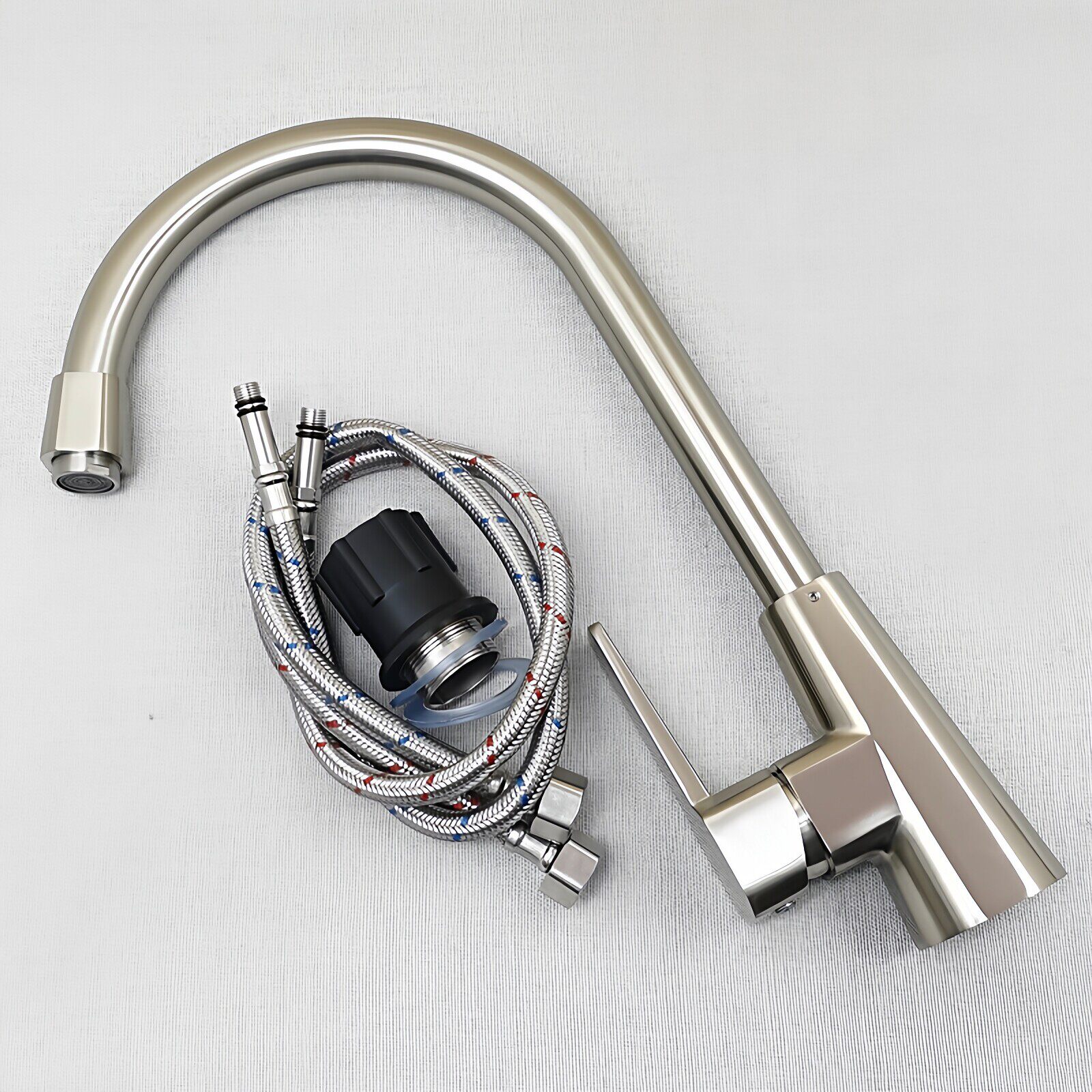 外贸品牌不锈钢拉丝冷热洗菜盆水龙头360&deg;旋转全铜厨房水槽龙头