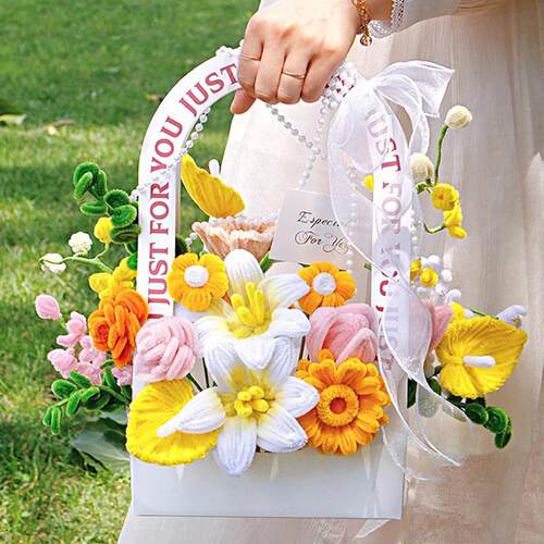 扭扭棒手提花盒花束花篮