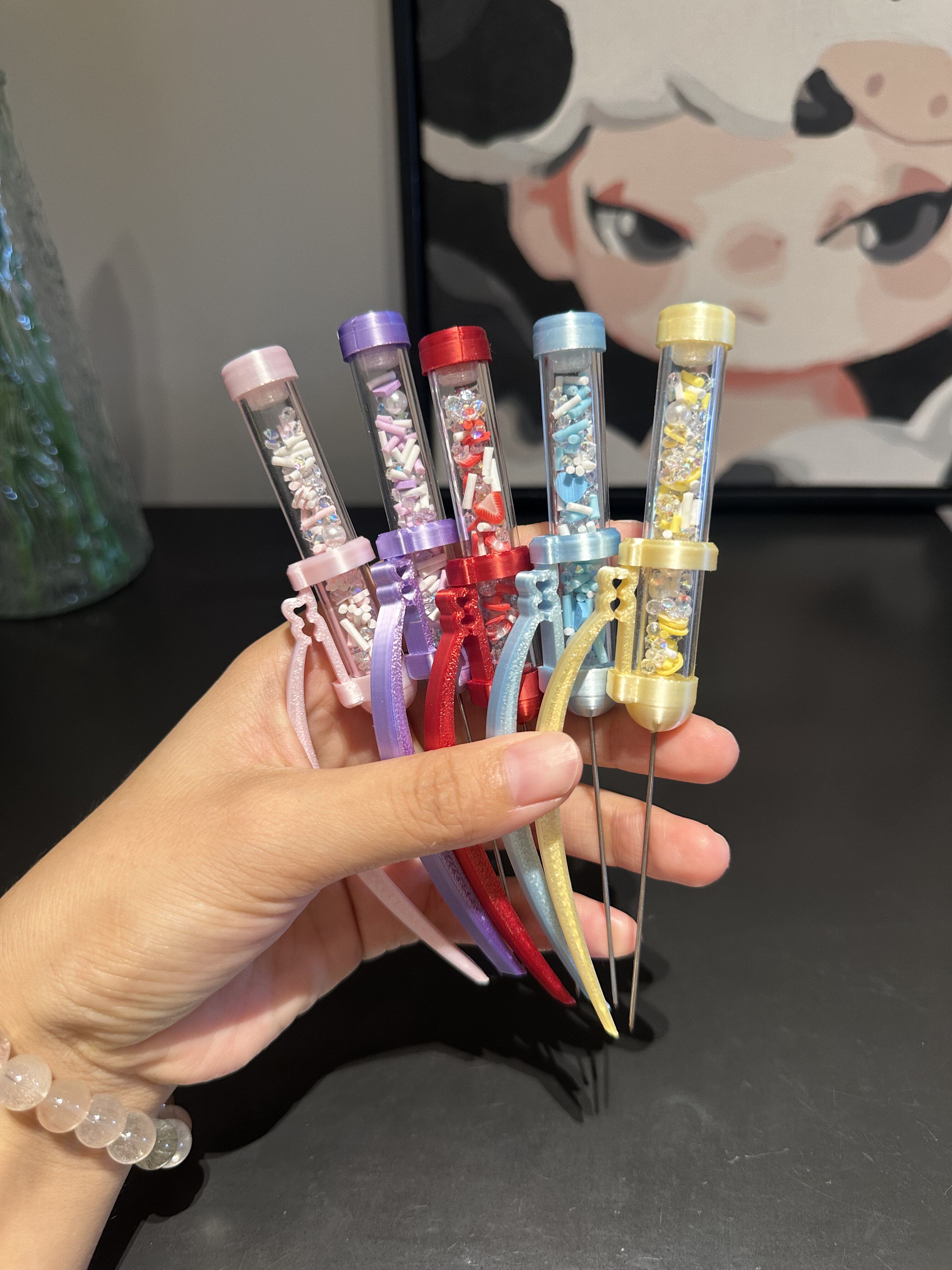 新款【泡芙家拼豆笔60豆】双针拼豆笔一条咸鱼拼豆笔鱼丸拼豆工具