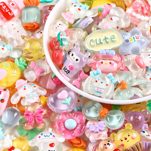 水晶卡通树脂发夹小配件diy奶油胶发饰手机壳立体贴材料手工饰品