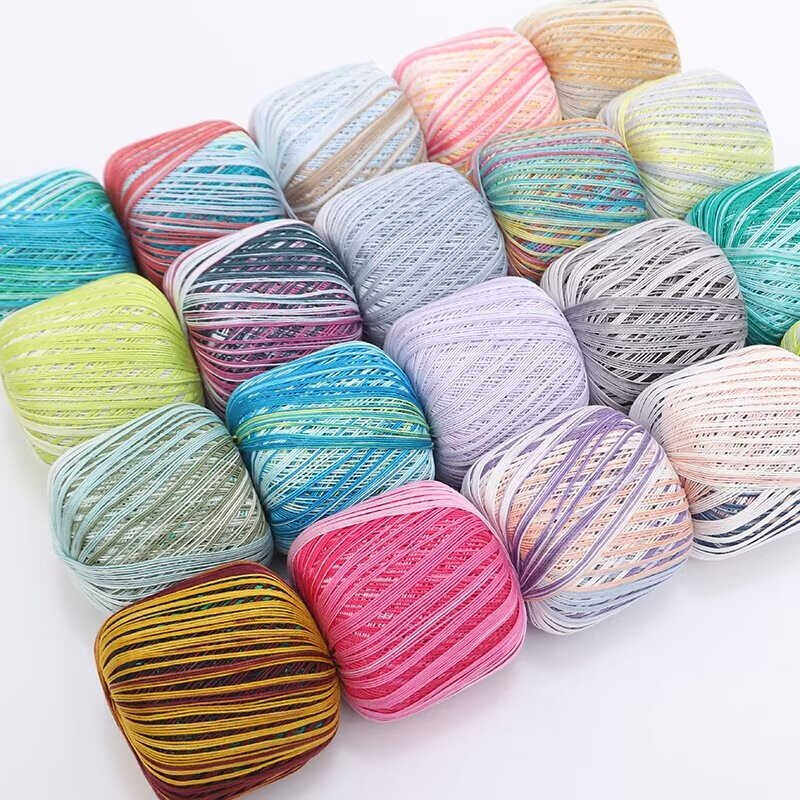 6号高捻度 埃及棉长段染蕾丝线 手工钩织线材蕾丝线玩偶毛衣