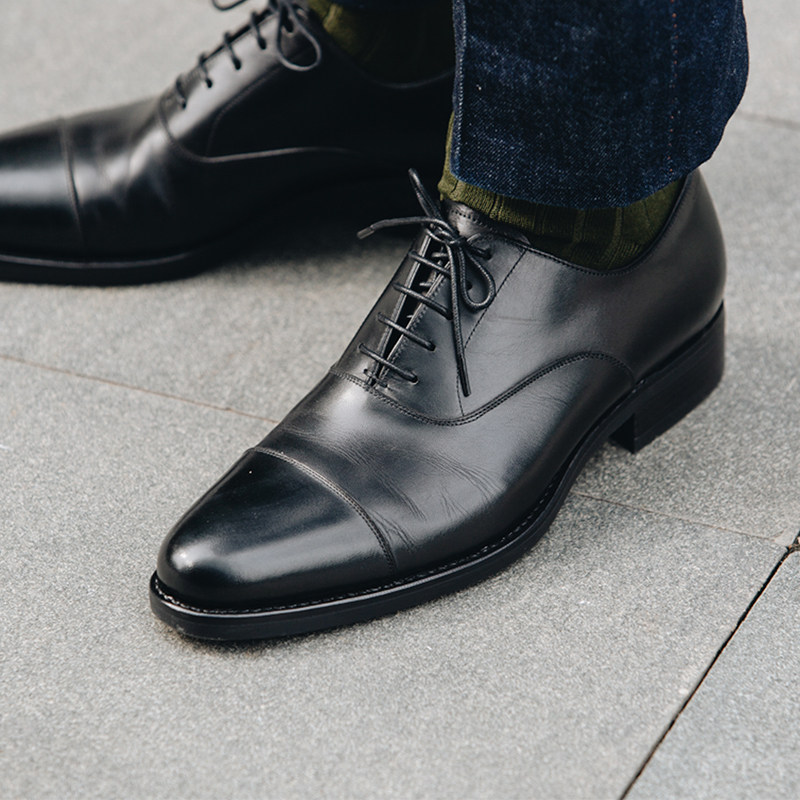 皮鞋真皮休闲黑色商务正装鞋子