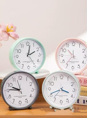 时尚闹钟床头少儿可爱简约学生用新款清晰学习时钟简约钟座钟LCD