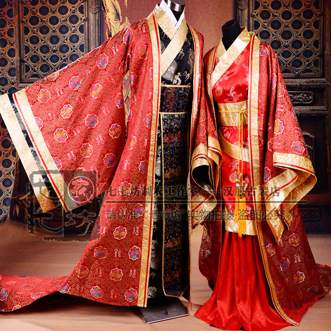 七七坊男士汉服全套华服周制结婚昏服拖尾大氅婚服鸾凤和鸣款3 女
