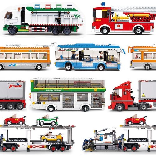 儿童拼装积木益智玩具汽车模型