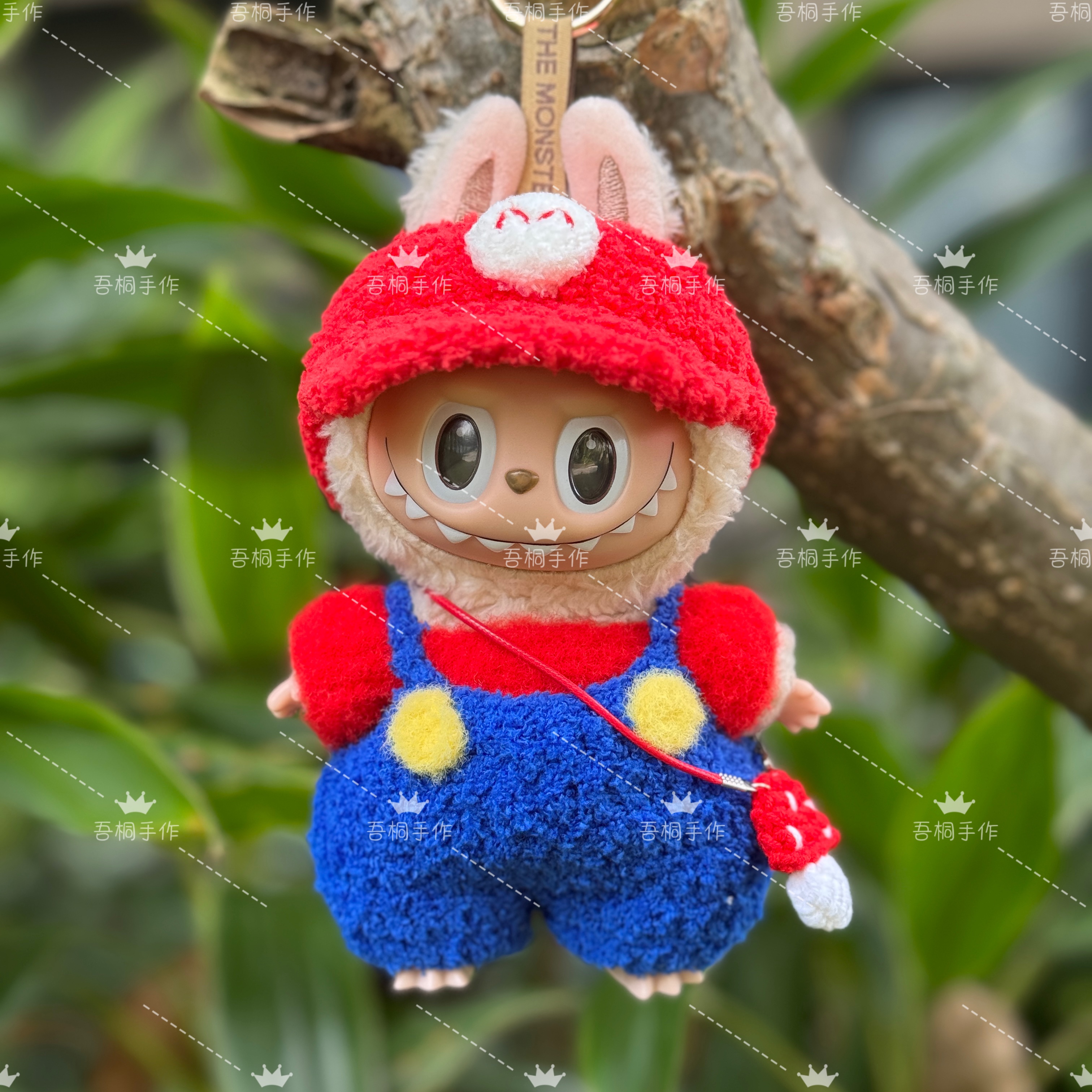 泡泡玛特拉布布labubu马卡龙娃衣一代站姿搪胶公仔衣服马里奥包邮