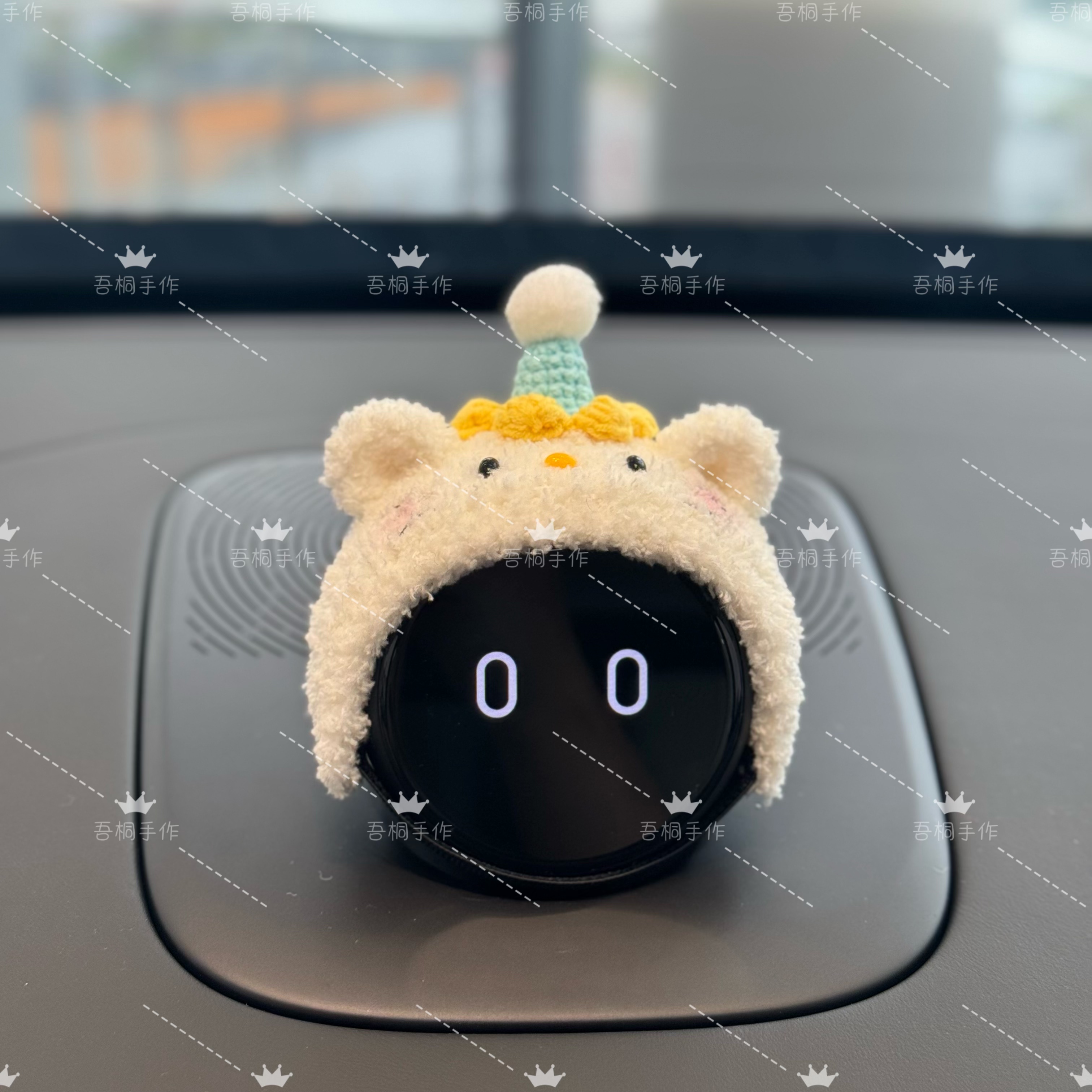 蔚来汽车nomi机器人帽子糯米装饰一二三代通用Kitty猫纯手工钩织