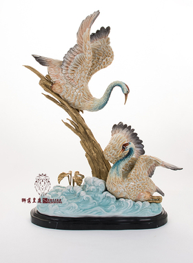 欧式风纯手工彩绘陶瓷装饰摆件