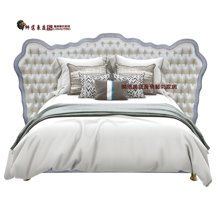 宽屏大宅进口真丝布艺双人床