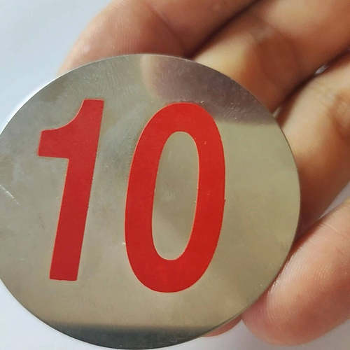 圆形数字背胶号码牌铁质数字贴