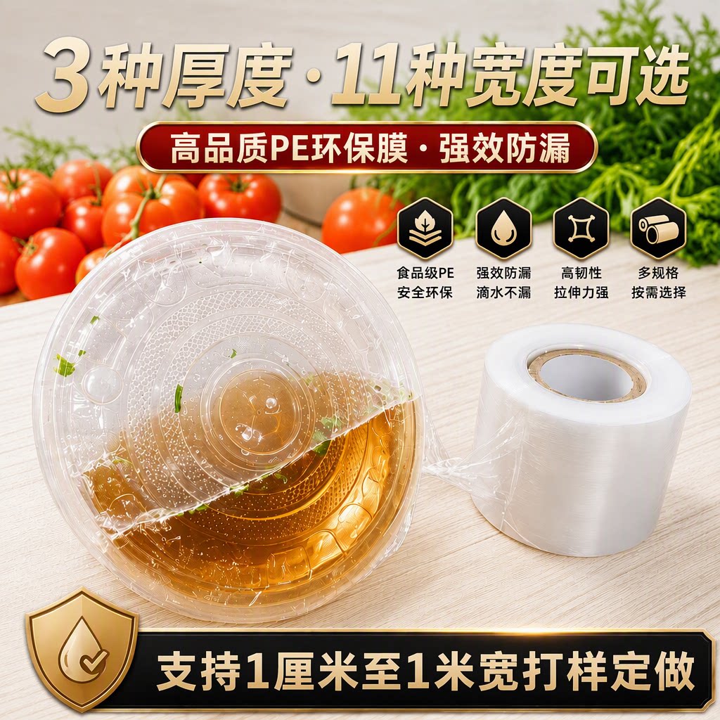商用小卷捆菜膜密封膜小号缠绕膜外卖打包盒保鲜膜包装膜封口薄膜